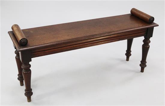 A Victorian mahogany window seat, W.3ft 6in.
